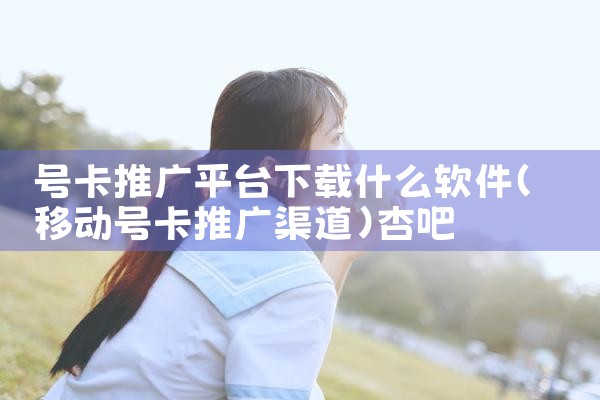 号卡推广平台下载什么软件|杏吧