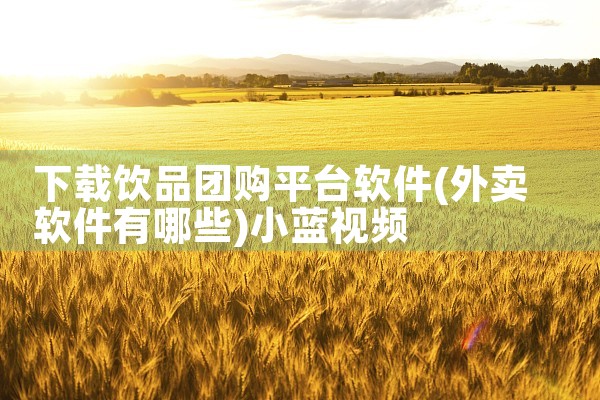 下载饮品团购平台软件|小蓝视频